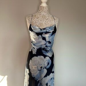 Ramy Brook Black and White Floral Midi Dress